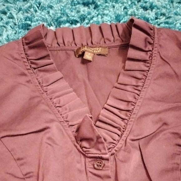 Women's Burgundy Short Sleeve Top - Picture 4 of 10